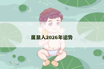 属鼠人2026年运势